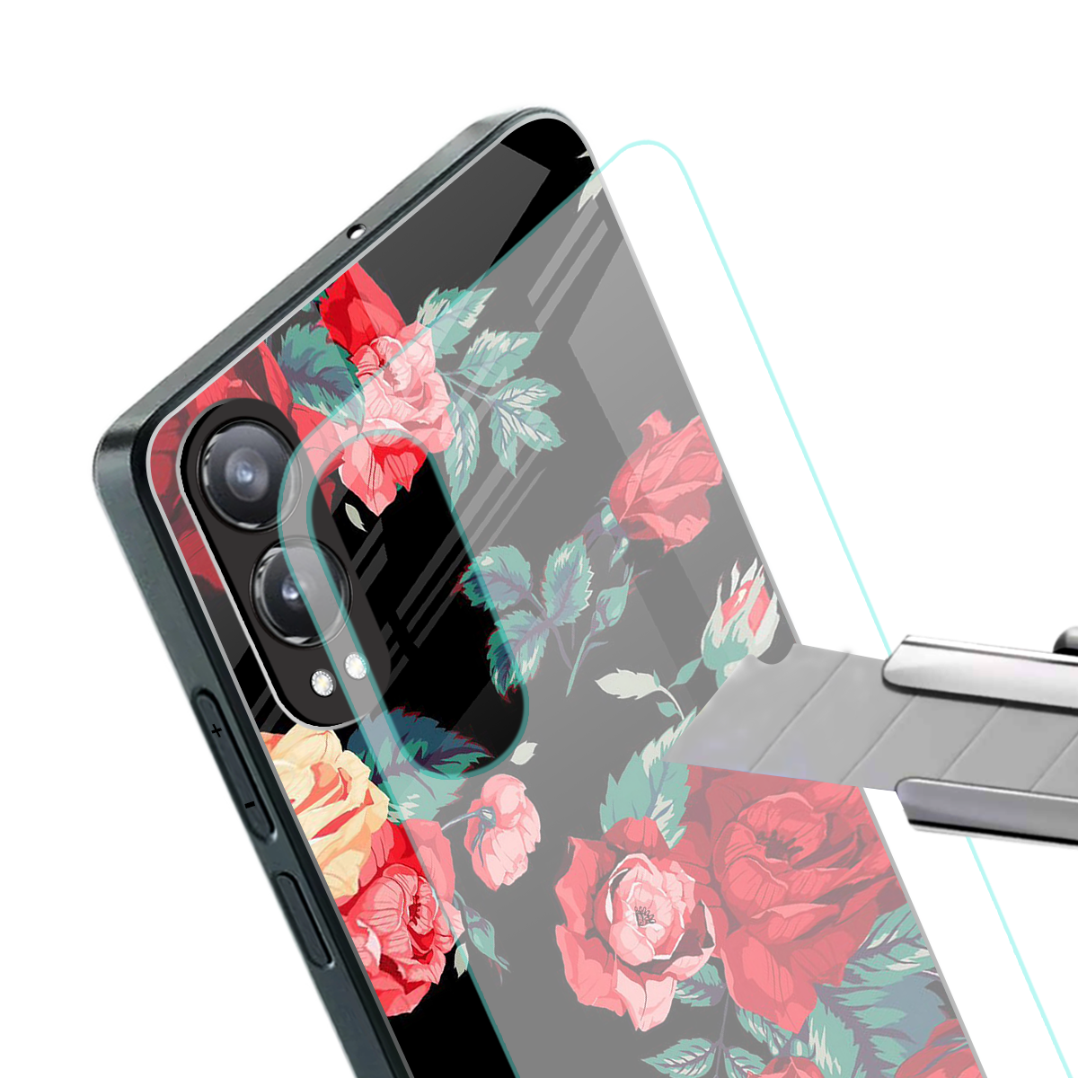 wildflower back phone cover | glass case for oneplus nord ce 4 lite