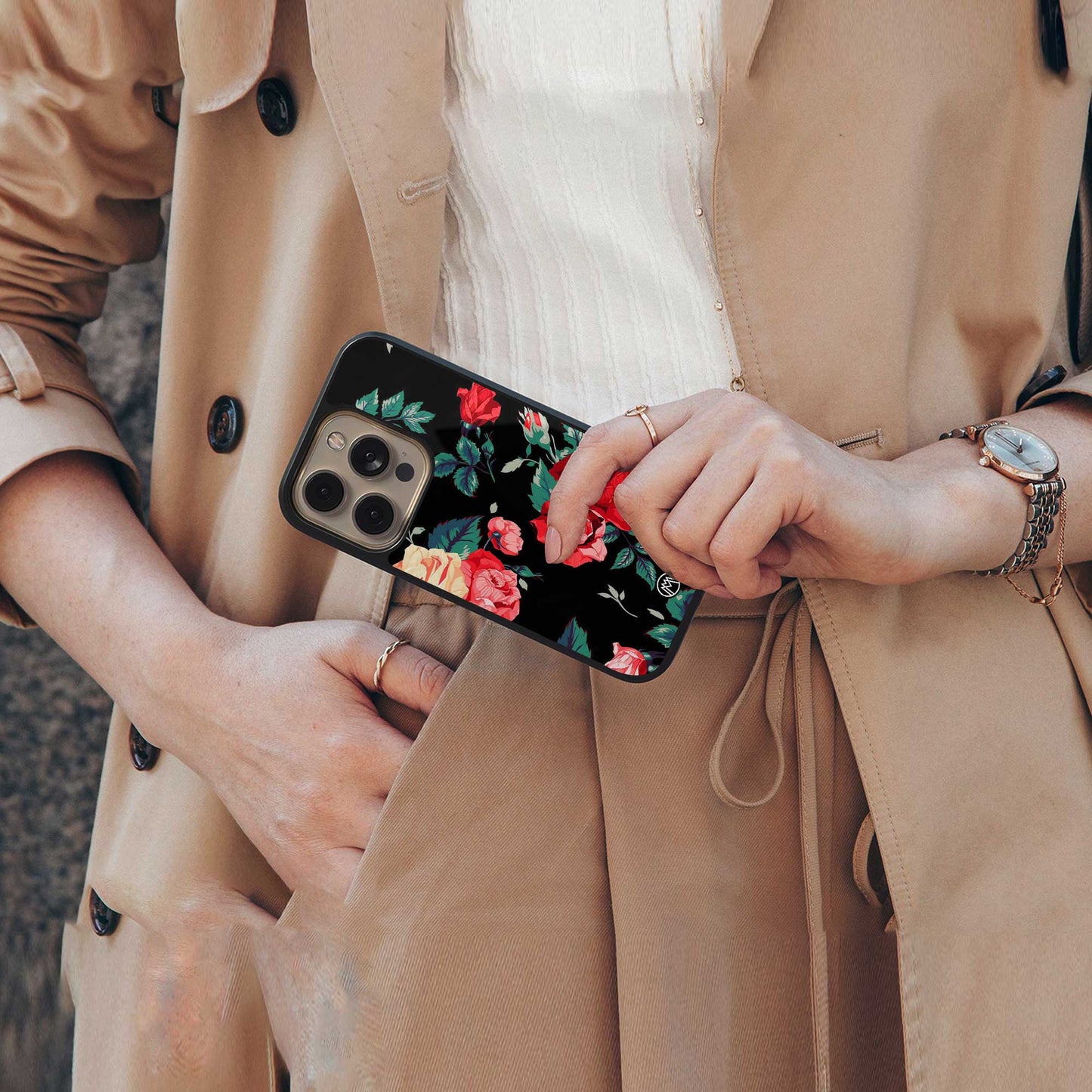 wildflower back phone cover | glass case for google pixel 7 pro