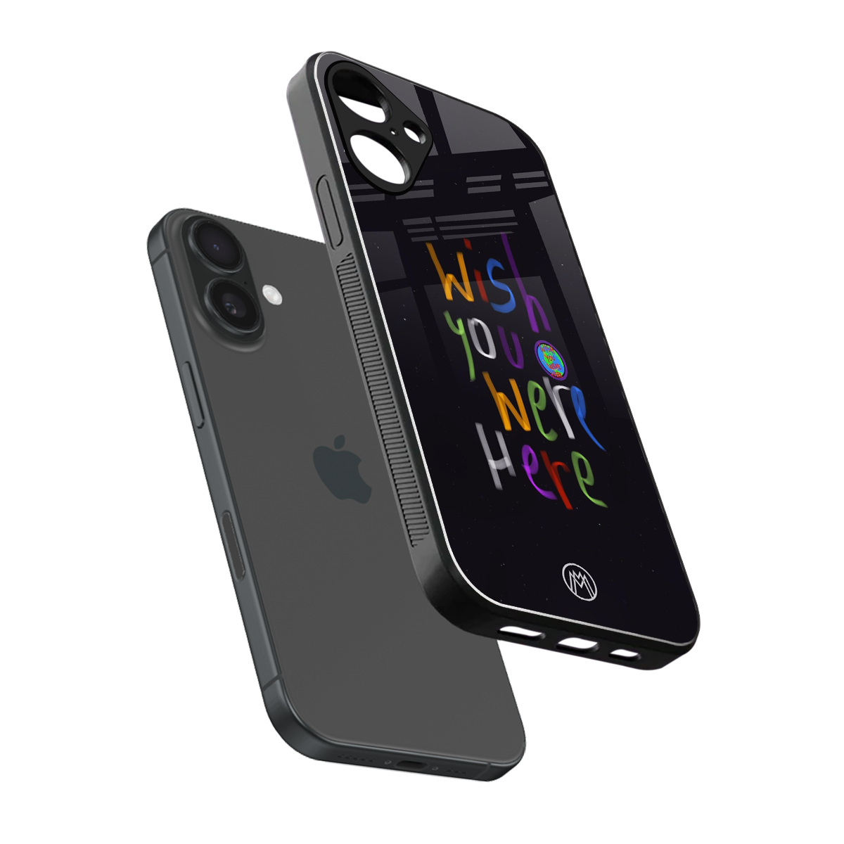 wish you were here back phone cover | glass case for iphone 16 plus