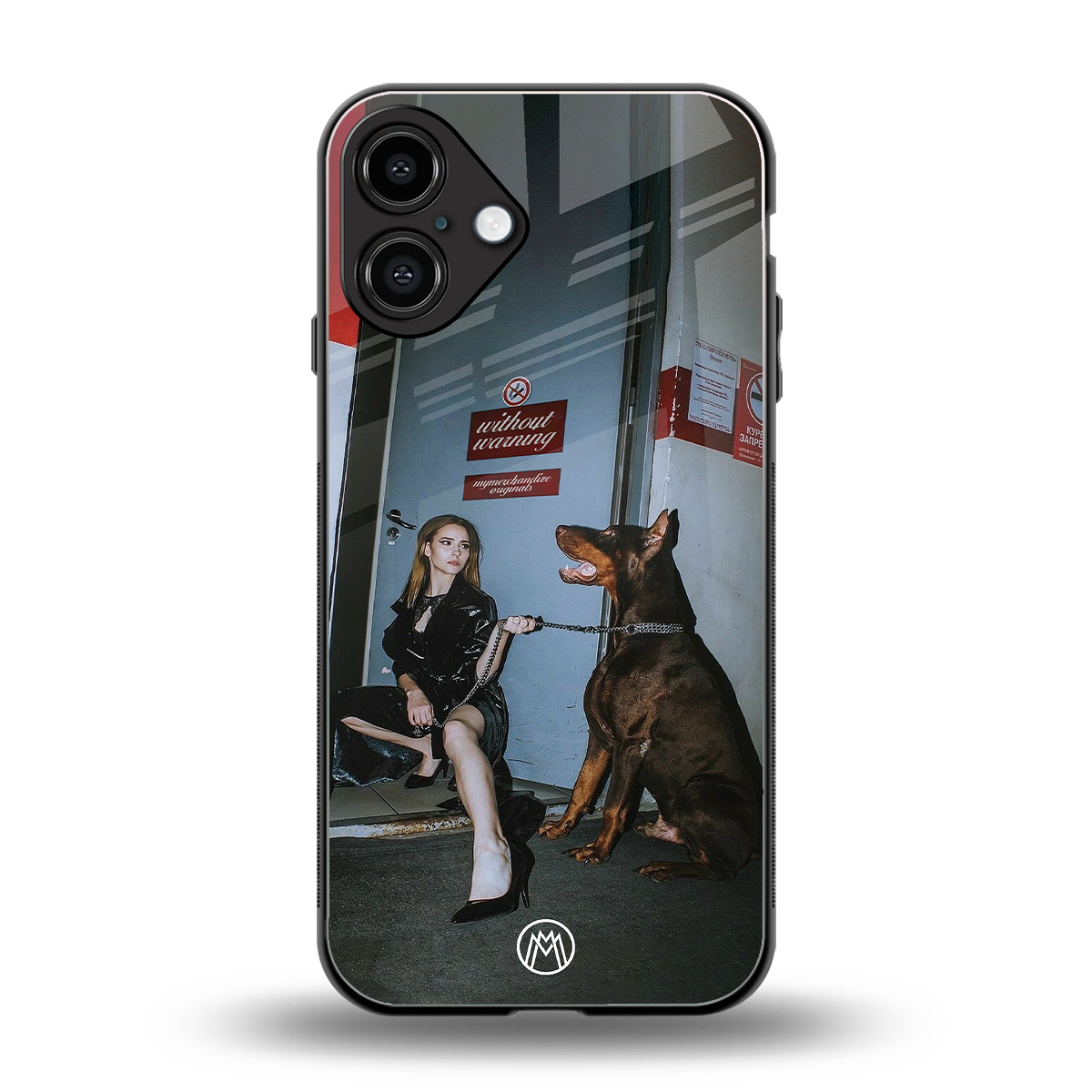 without warning back phone cover | glass case for iphone 16 plus