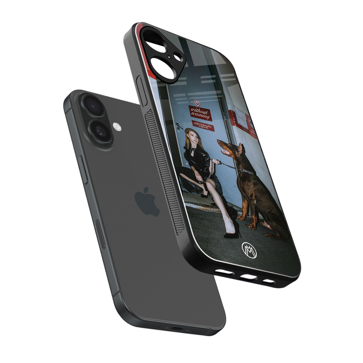 without warning back phone cover | glass case for iphone 16 plus