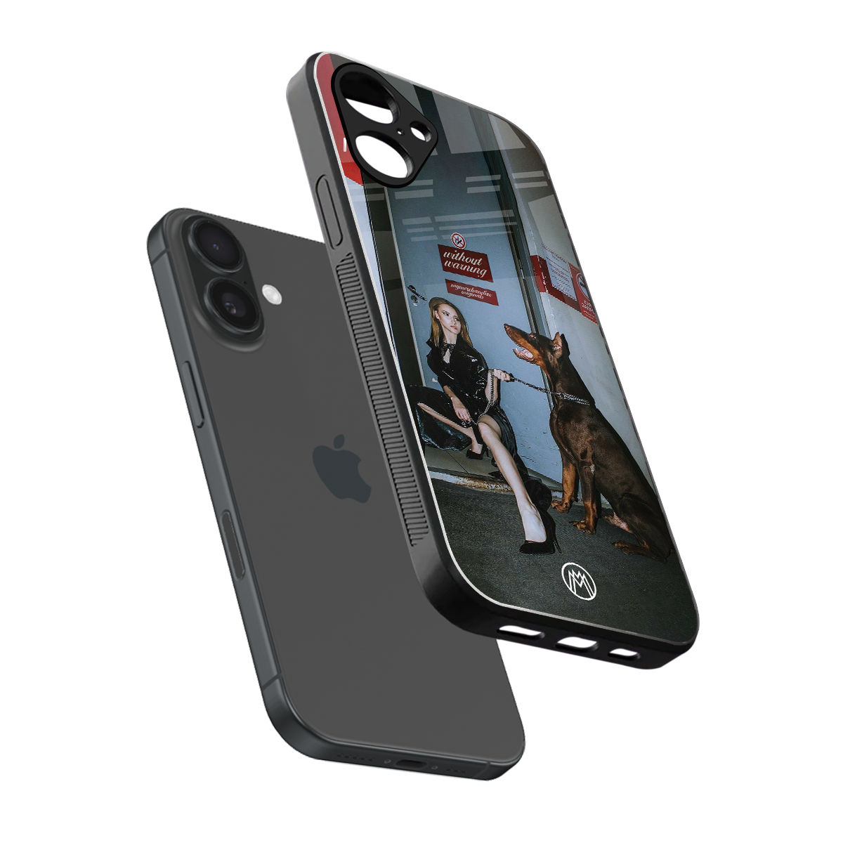 without warning back phone cover | glass case for iphone 16