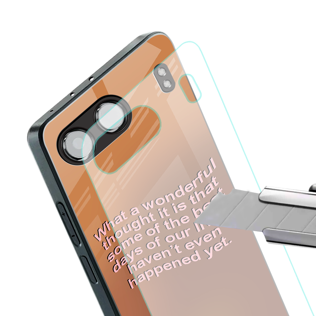 wonderful thought back phone cover | glass case for oneplus nord 4