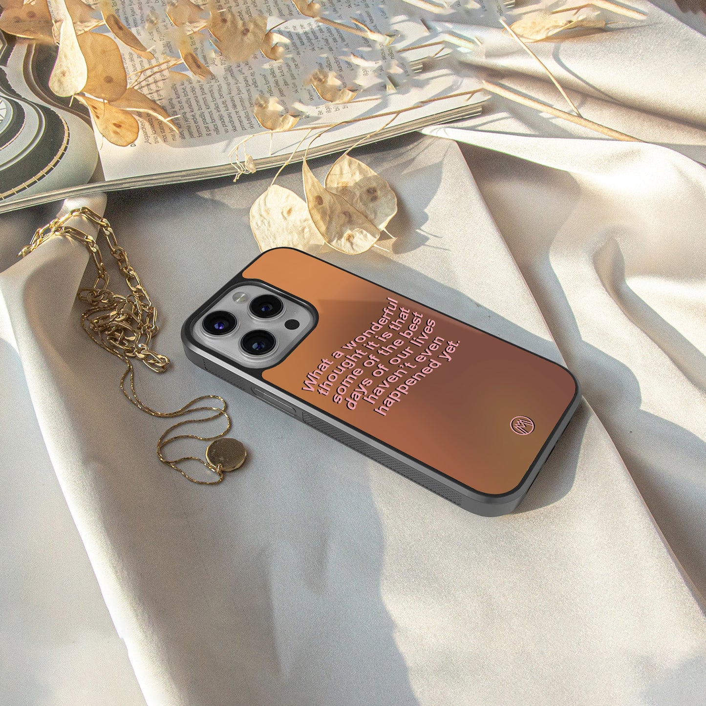 wonderful thought back phone cover | glass case for iphone 16 pro max