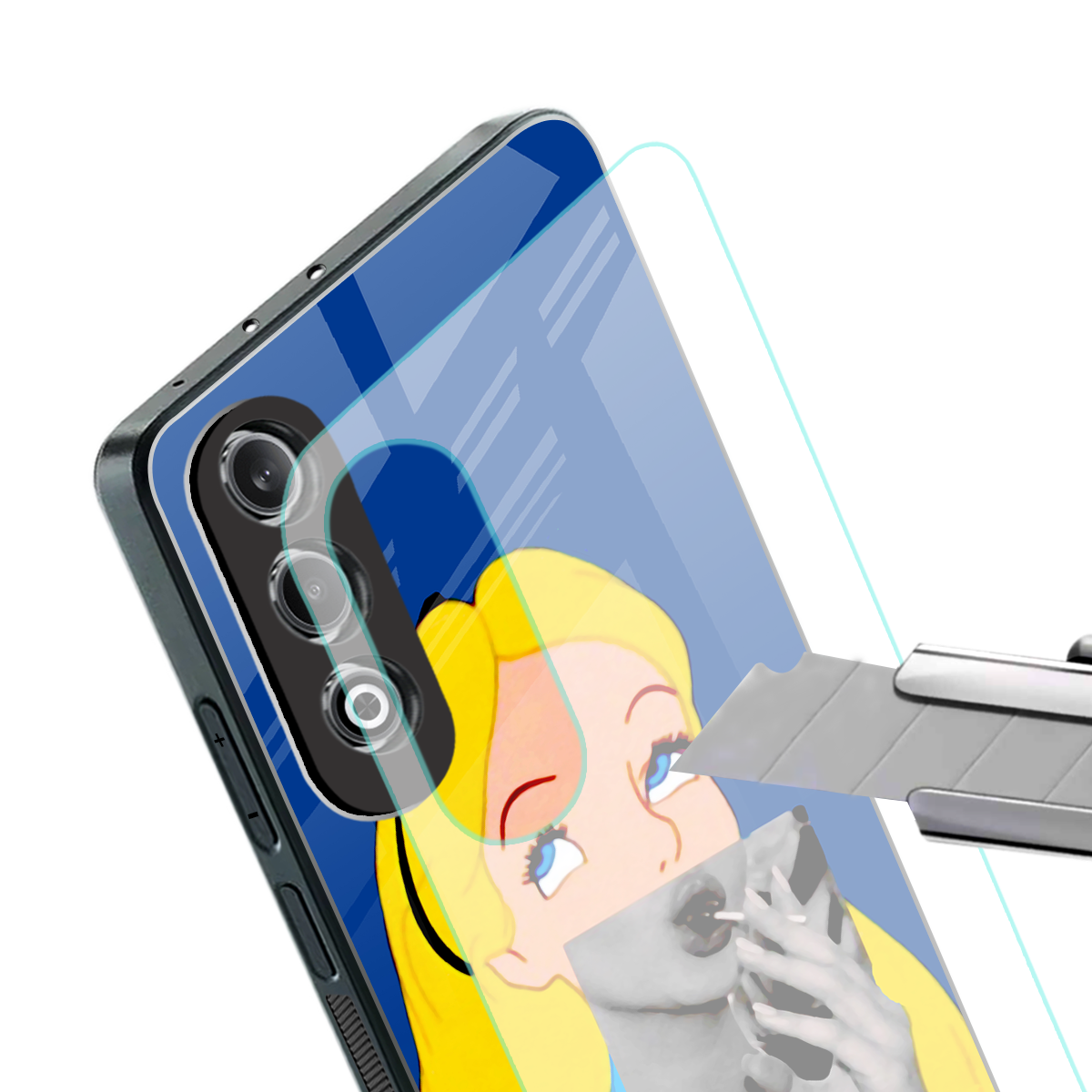 wonderland treat back phone cover | glass case for oneplus nord ce 4