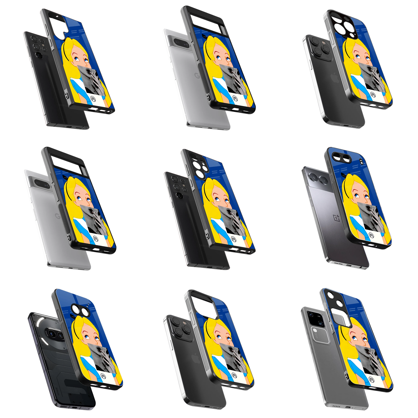 Durable Glass Back Mobile Case for iPhone, Samsung, OnePlus, Google Pixel, Redmi, Vivo, Oppo