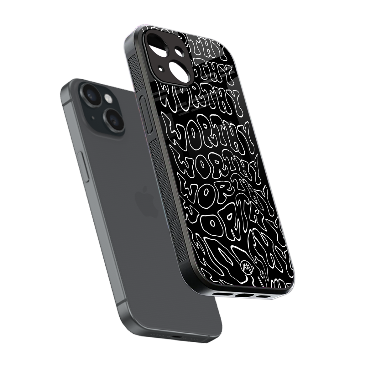worthy black back phone cover | glass case for iphone 13 mini