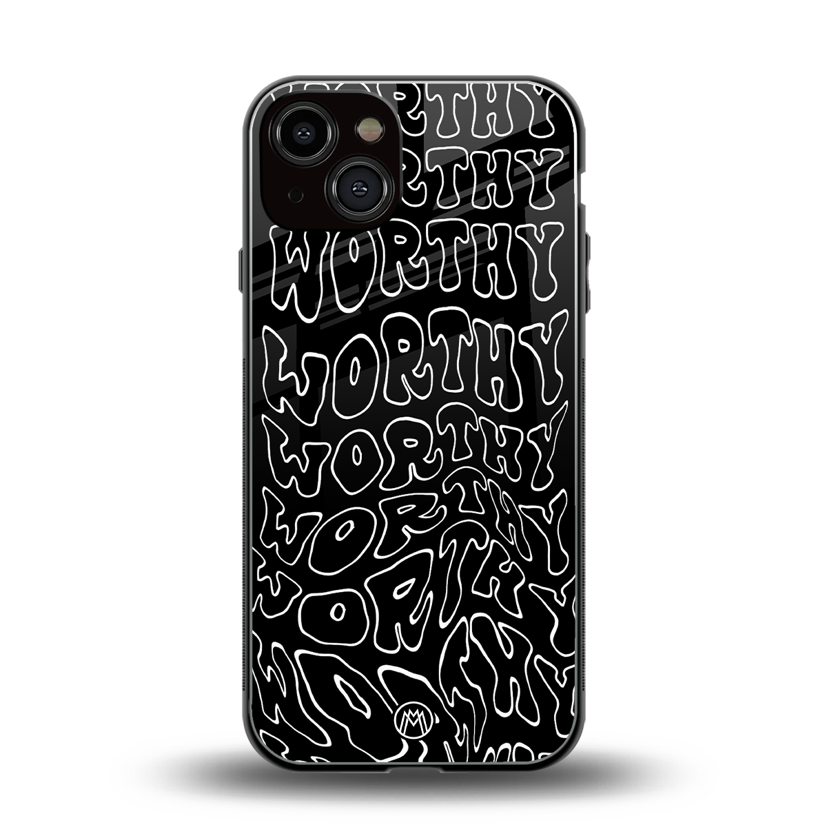 worthy black back phone cover | glass case for iphone 13