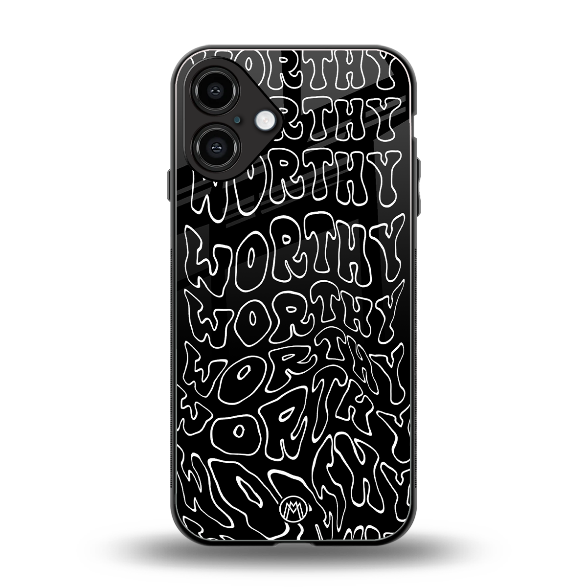 worthy black back phone cover | glass case for iphone 16 plus