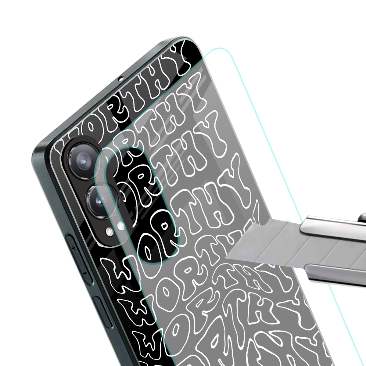 worthy black back phone cover | glass case for oneplus nord ce 4 lite