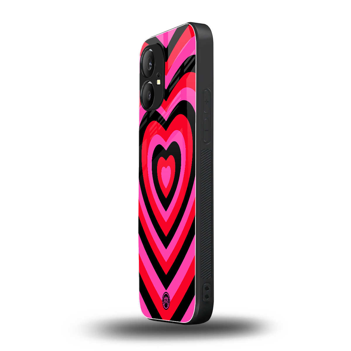 y2k black pink hearts aesthetic back phone cover | glass case for nothing phone 1