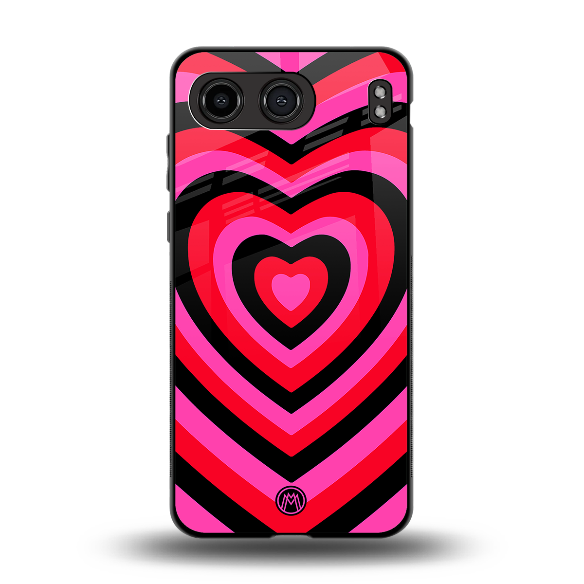 y2k black pink hearts aesthetic back phone cover | glass case for oneplus nord 4