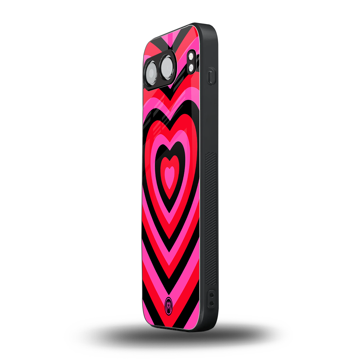 y2k black pink hearts aesthetic back phone cover | glass case for oneplus nord 4