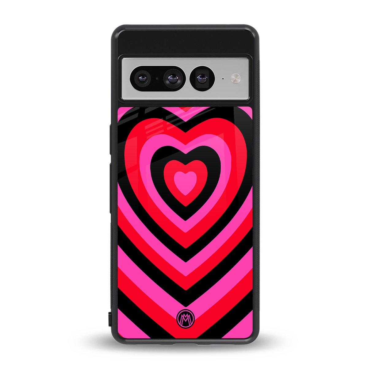 y2k black pink hearts aesthetic back phone cover | glass case for google pixel 7 pro