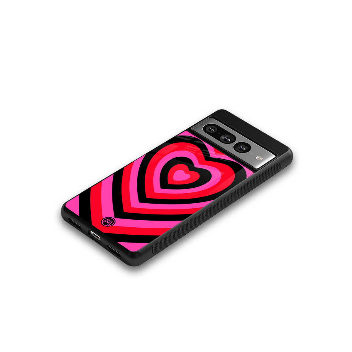 y2k black pink hearts aesthetic back phone cover | glass case for google pixel 7 pro
