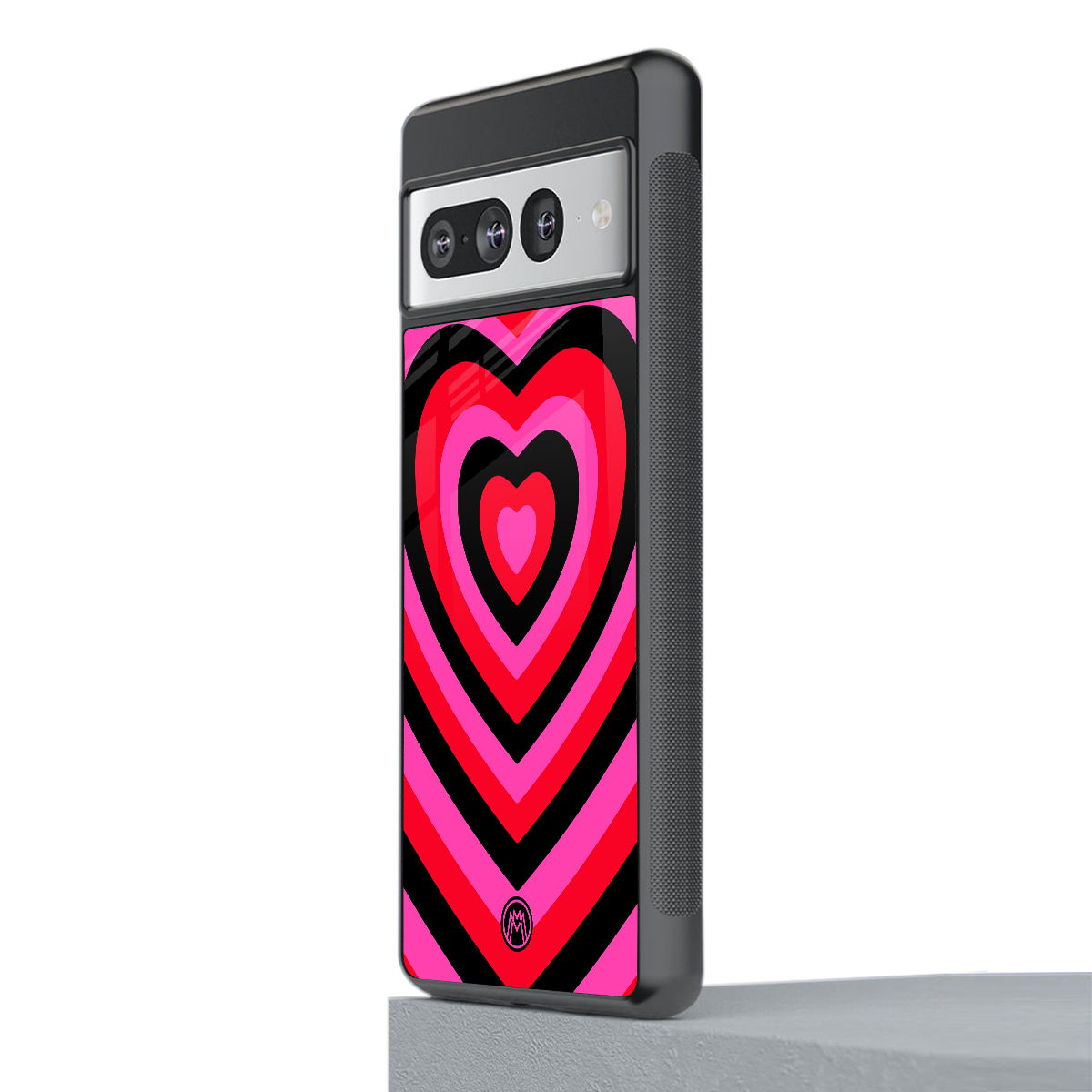 y2k black pink hearts aesthetic back phone cover | glass case for google pixel 7 pro