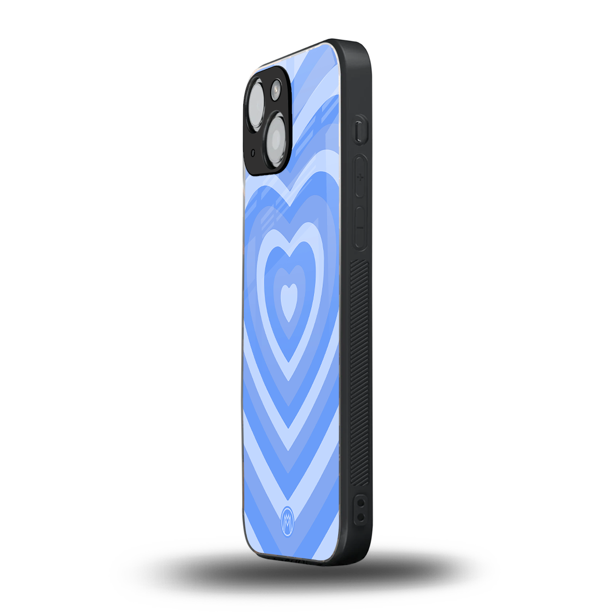 y2k blue hearts aesthetic back phone cover | glass case for iphone 13 mini