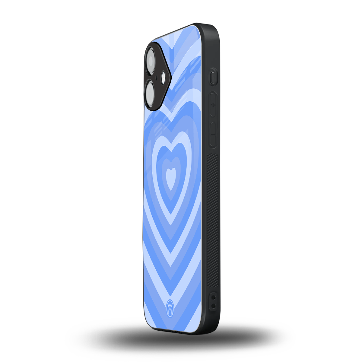 y2k blue hearts aesthetic back phone cover | glass case for iphone 16 plus