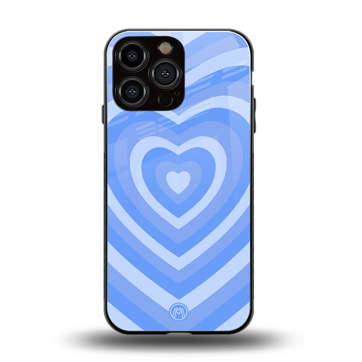 y2k blue hearts aesthetic back phone cover | glass case for iphone 16 pro max