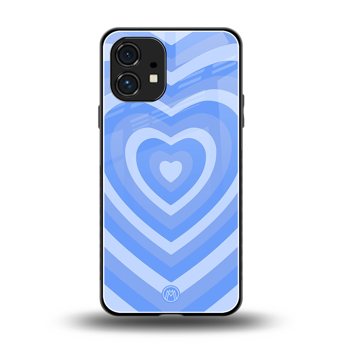 y2k blue hearts aesthetic back phone cover | glass case for nothing phone 1