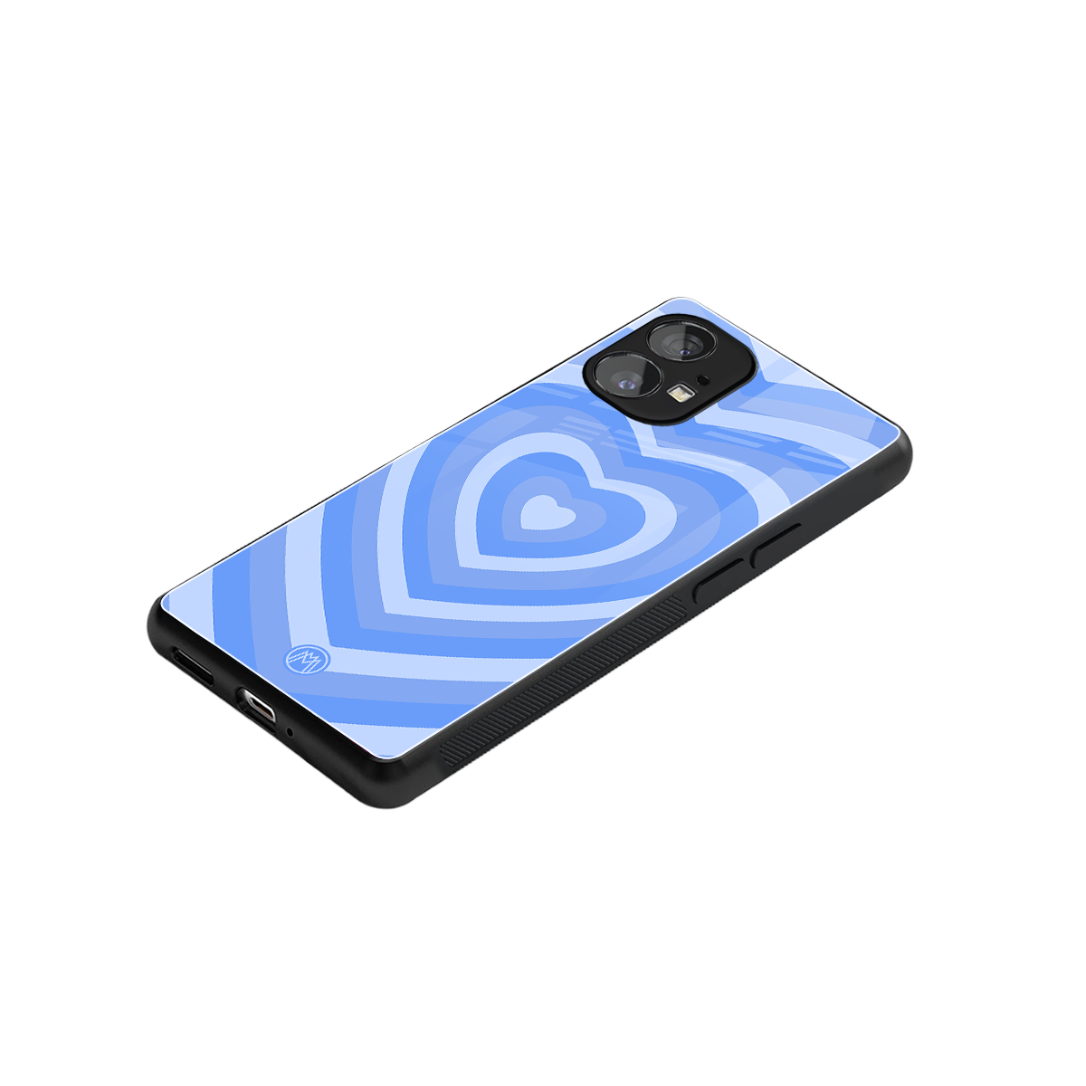 y2k blue hearts aesthetic back phone cover | glass case for nothing phone 1