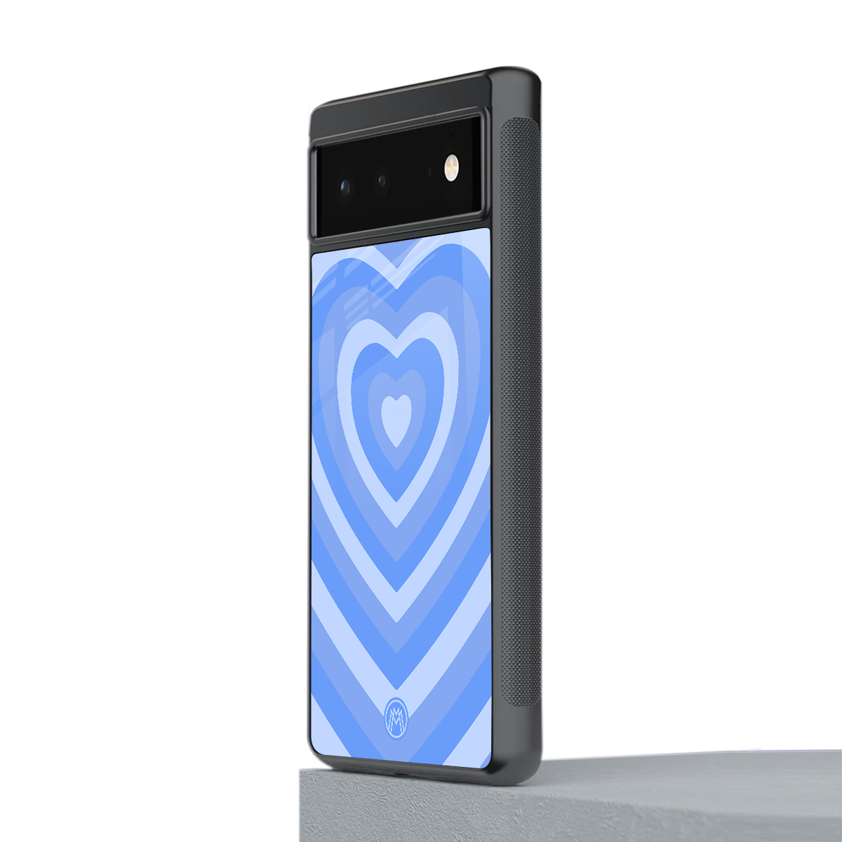 y2k blue hearts aesthetic back phone cover | glass case for google pixel 6