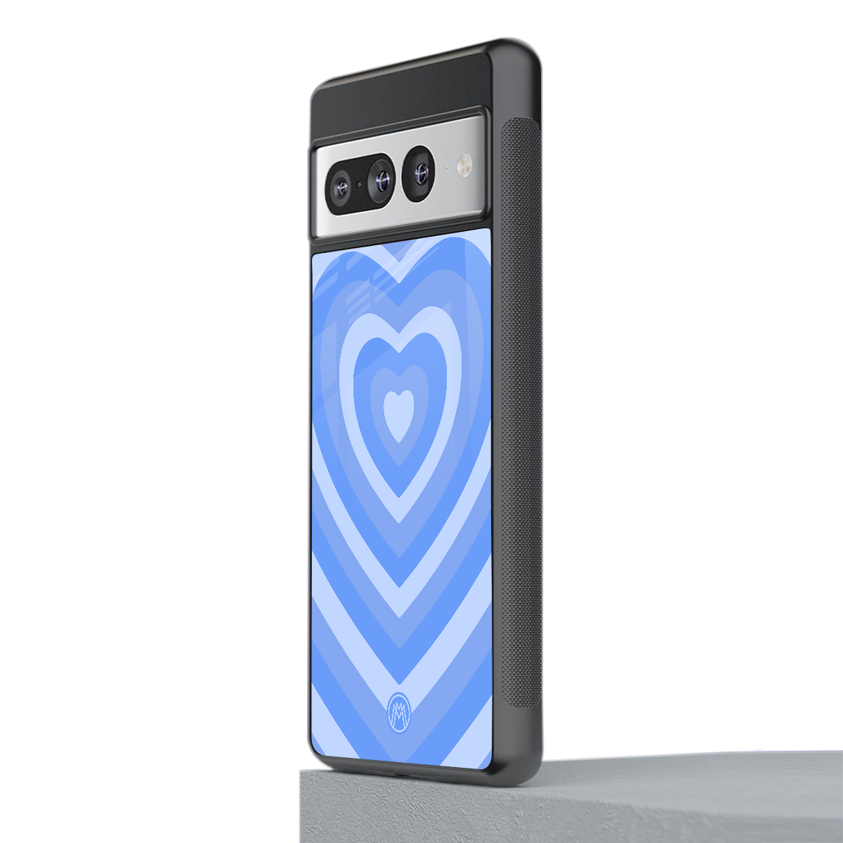 y2k blue hearts aesthetic back phone cover | glass case for google pixel 7 pro
