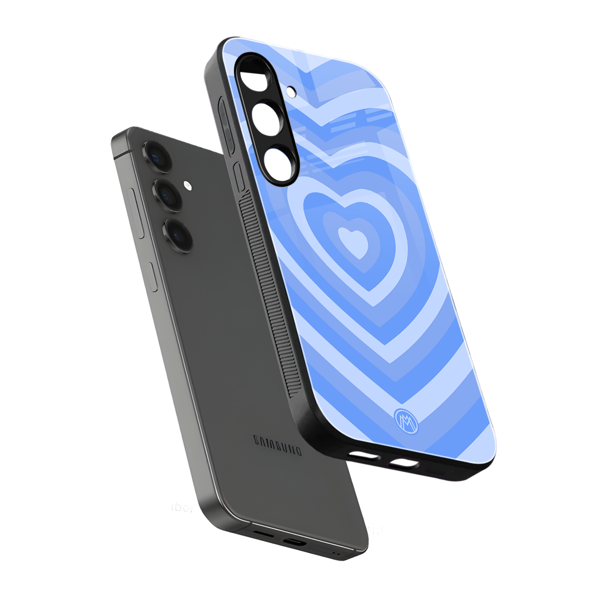 y2k blue hearts aesthetic back phone cover | glass case for samsung galaxy s25