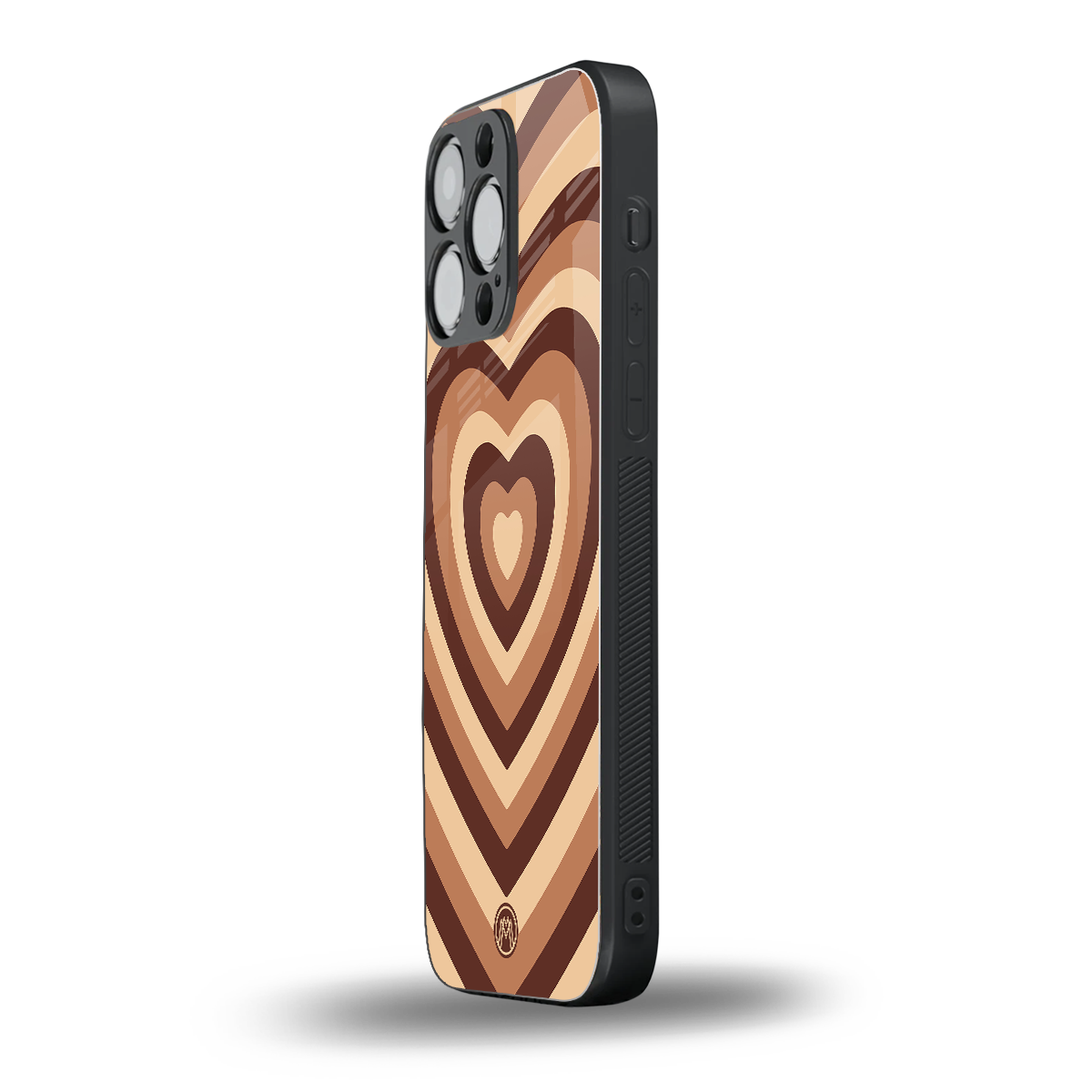 y2k brown hearts aesthetic back phone cover | glass case for iphone 14 pro max