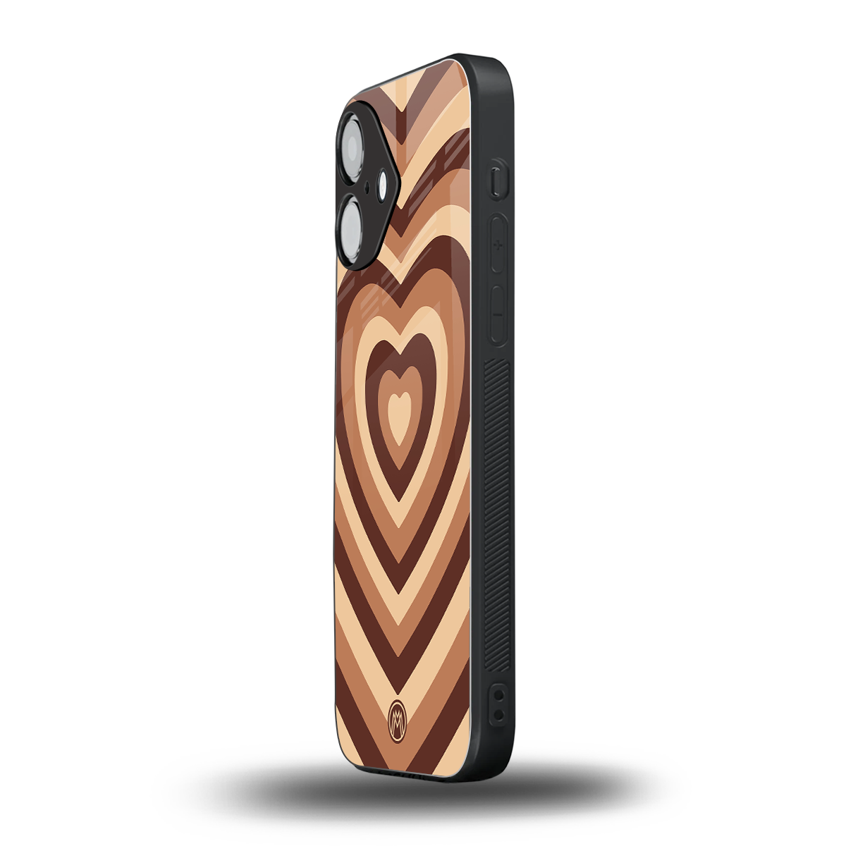 y2k brown hearts aesthetic back phone cover | glass case for iphone 16