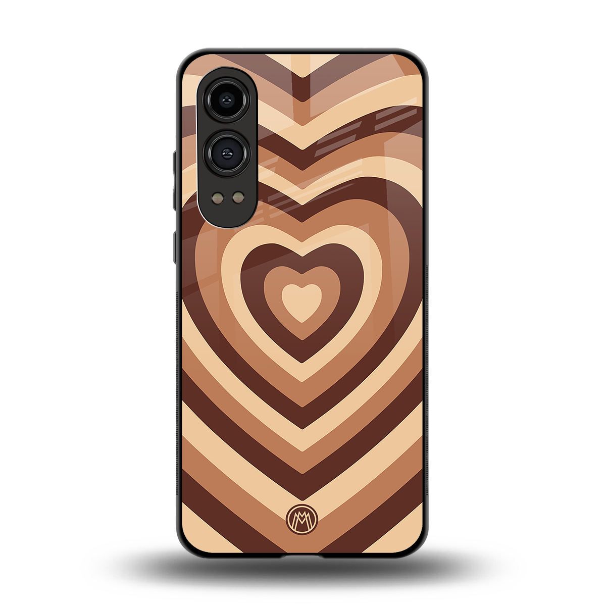 y2k brown hearts aesthetic back phone cover | glass case for oneplus nord ce 4 lite