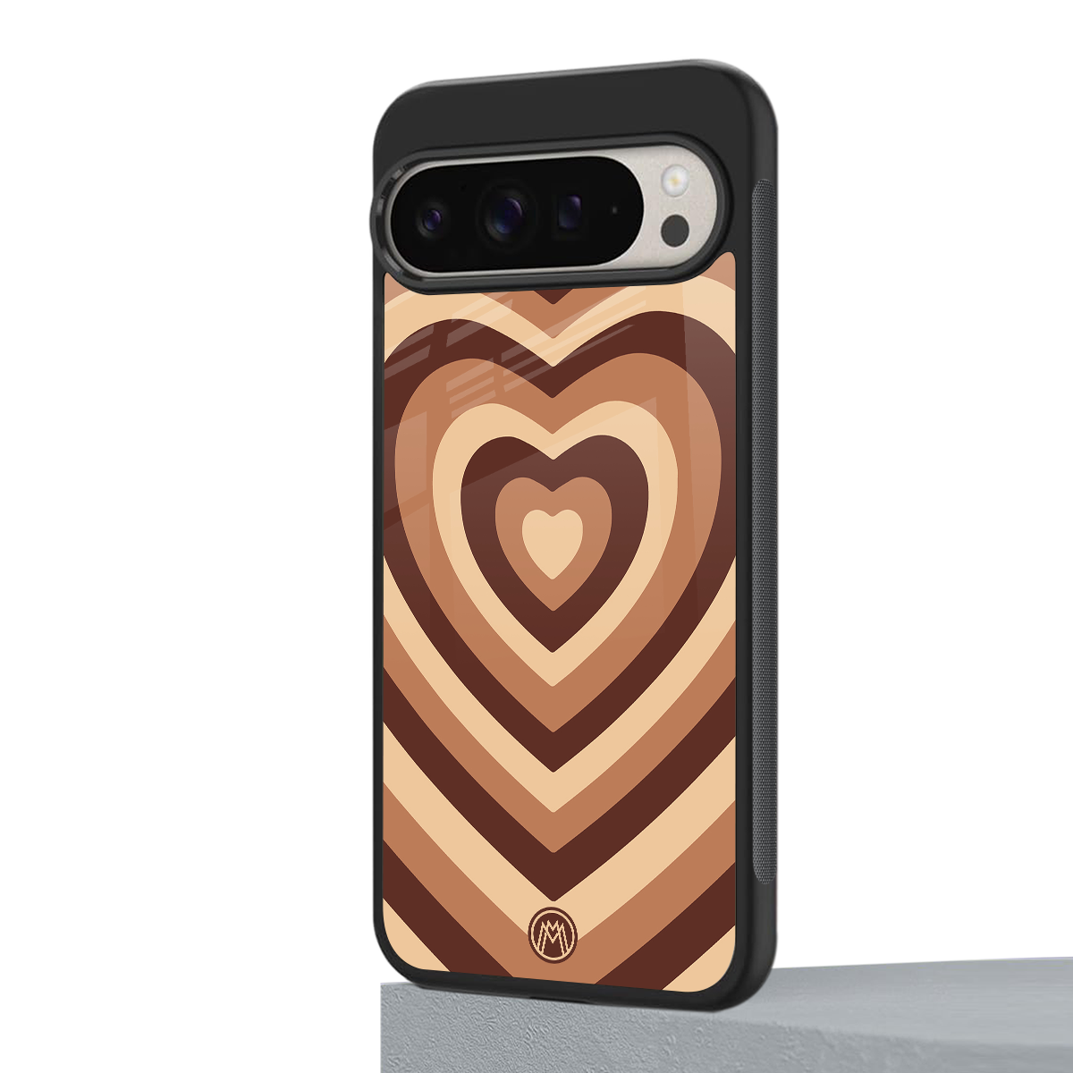 y2k brown hearts aesthetic back phone cover | glass case for google pixel 9 pro