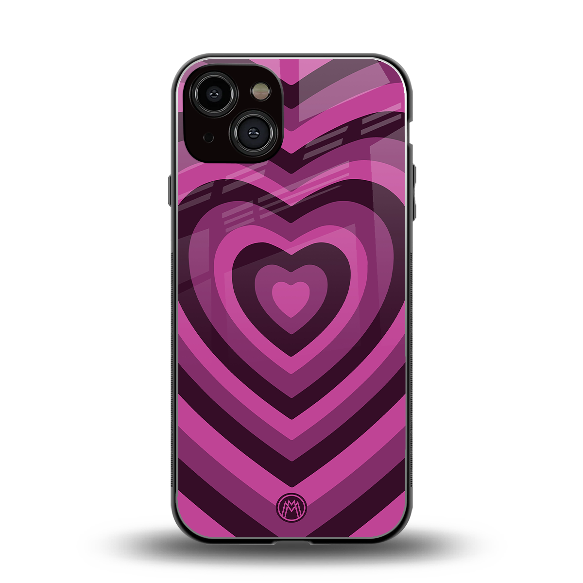 y2k burgundy hearts aesthetic back phone cover | glass case for iphone 13