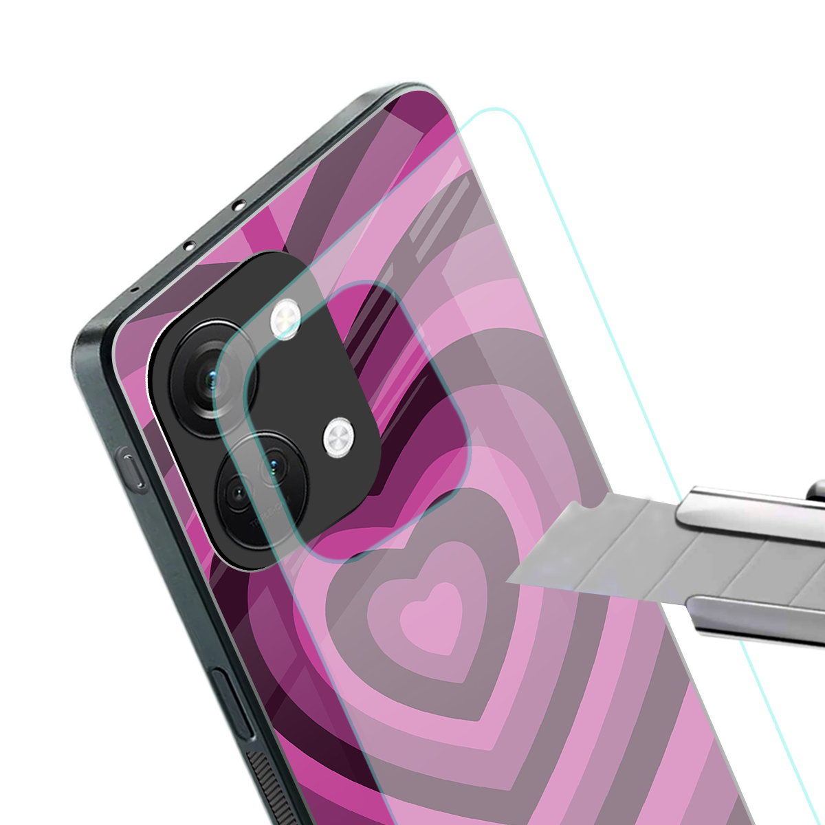 y2k burgundy hearts aesthetic back phone cover | glass case for oneplus nord 3