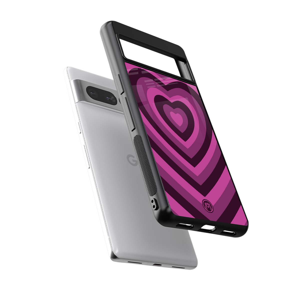 y2k burgundy hearts aesthetic back phone cover | glass case for google pixel 7 pro