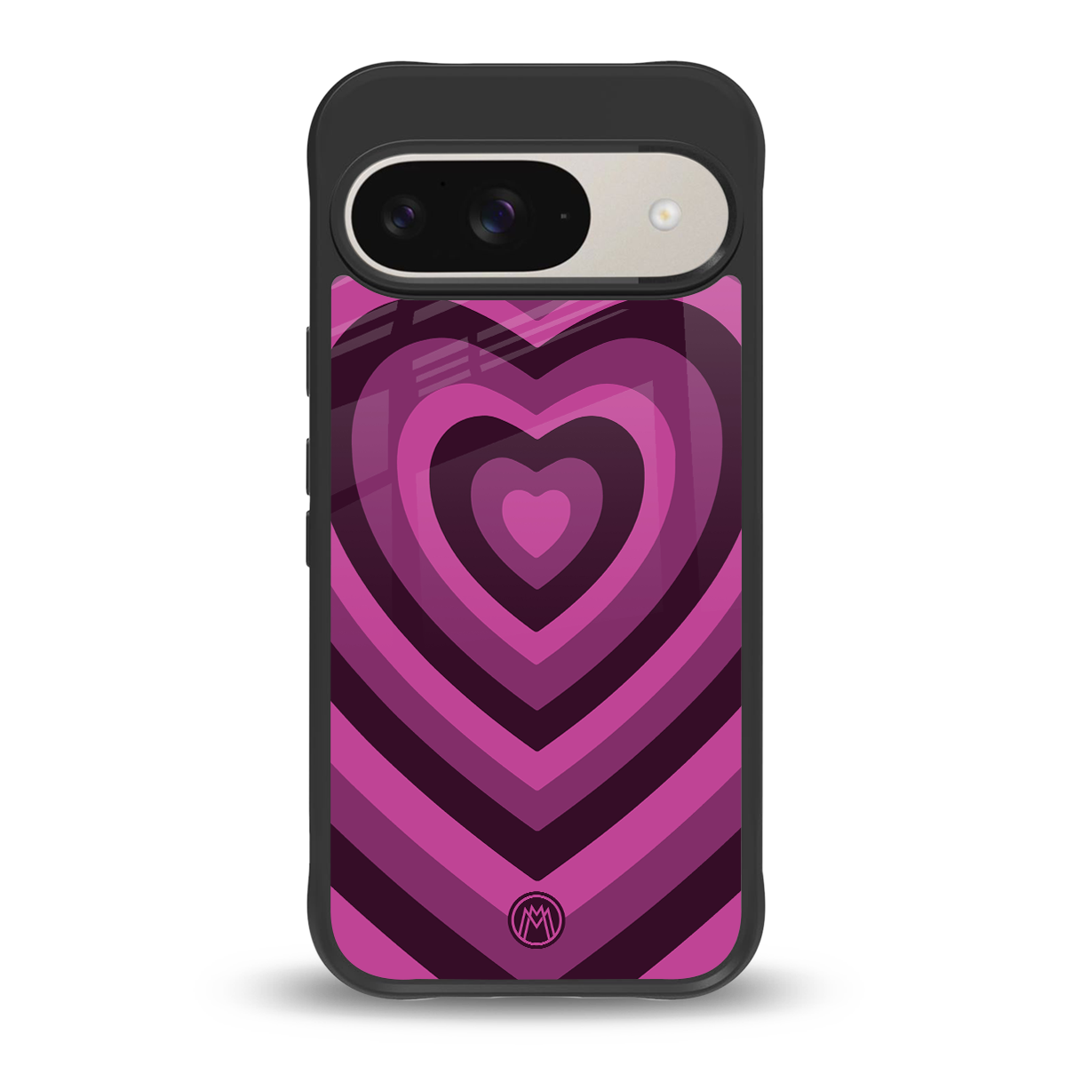 y2k burgundy hearts aesthetic back phone cover | glass case for google pixel 9