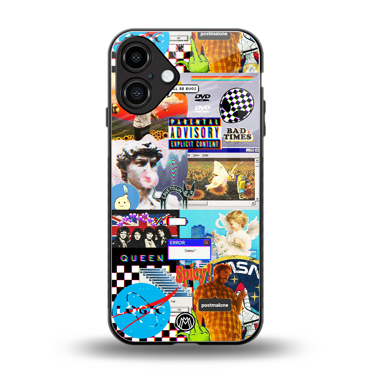 y2k collage aesthetic back phone cover | glass case for iphone 16 plus