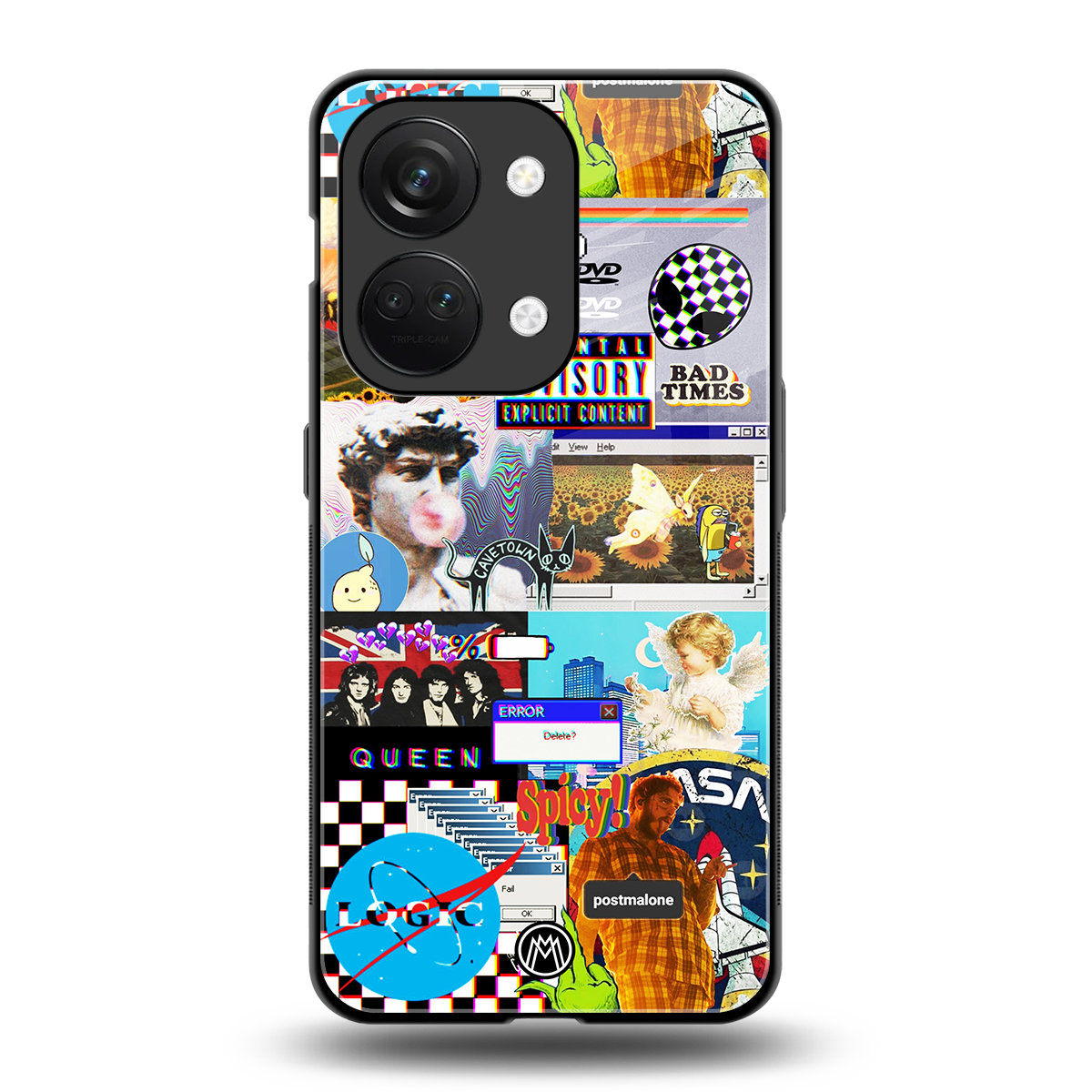 y2k collage aesthetic back phone cover | glass case for oneplus nord 3