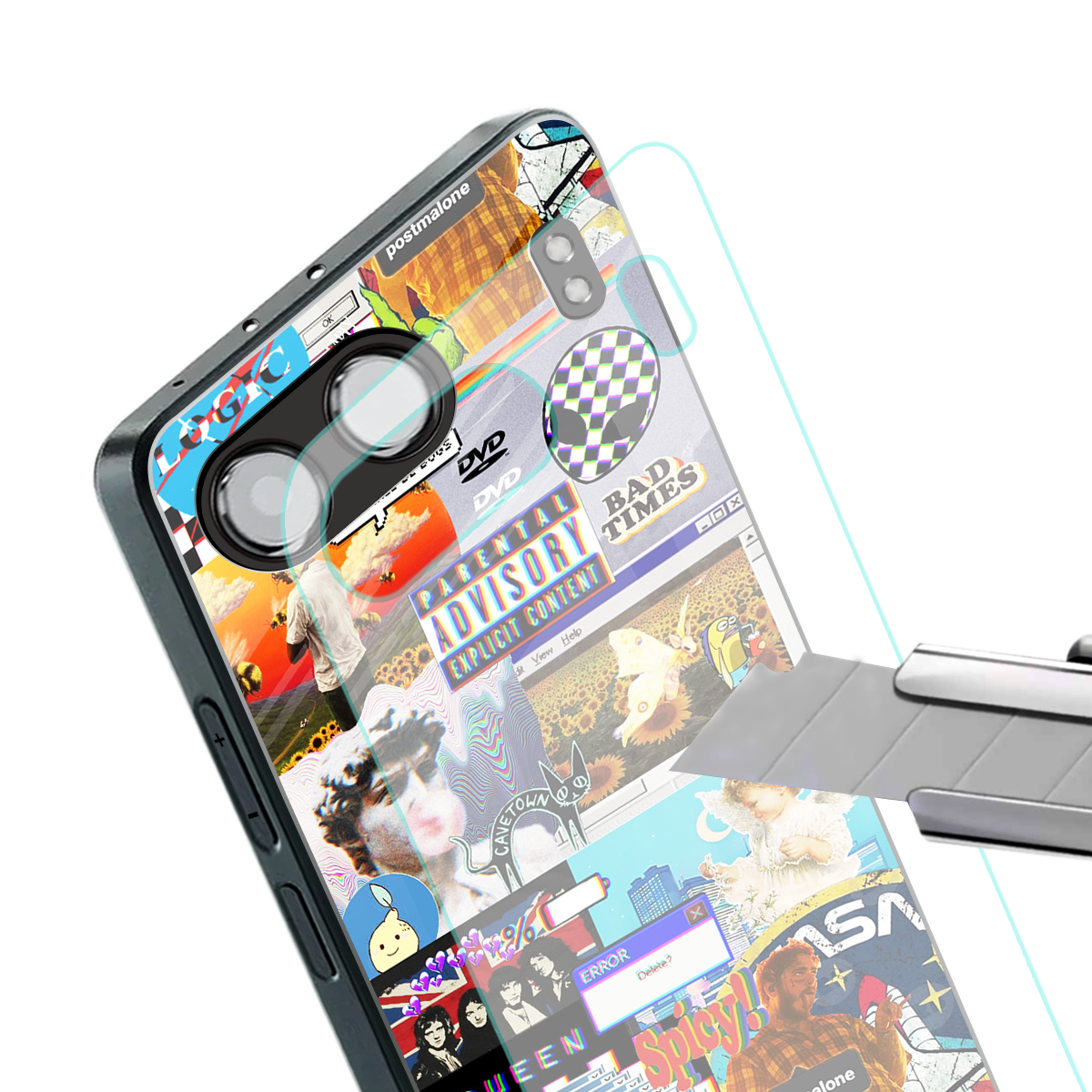 y2k collage aesthetic back phone cover | glass case for oneplus nord 4