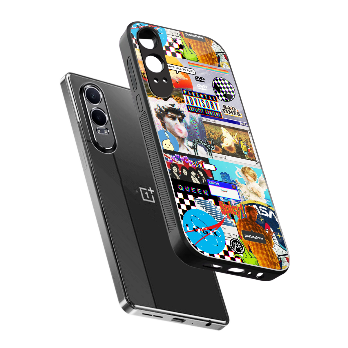 y2k collage aesthetic back phone cover | glass case for oneplus nord ce 4 lite