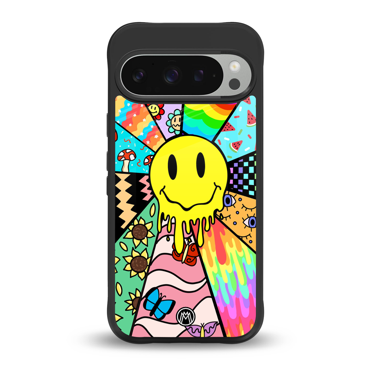 y2k doodle back phone cover | glass case for google pixel 9 pro