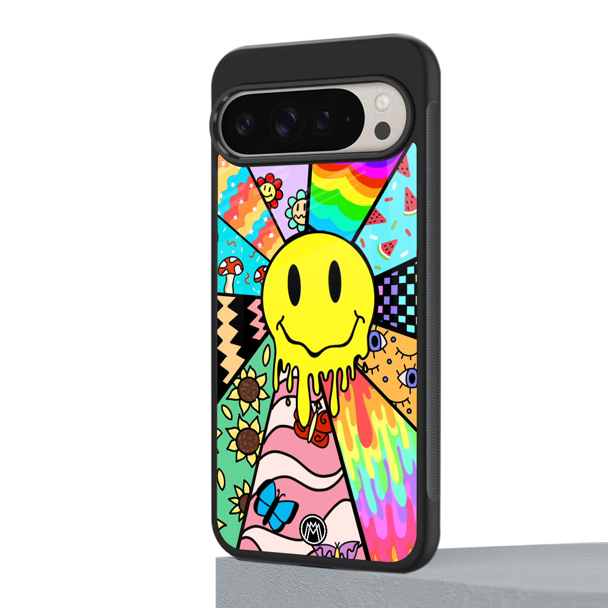 y2k doodle back phone cover | glass case for google pixel 9 pro