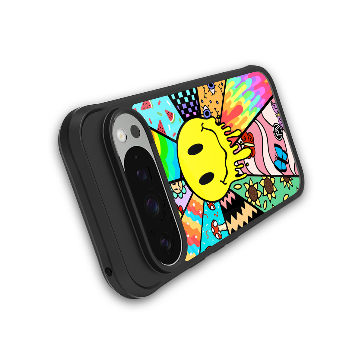y2k doodle back phone cover | glass case for google pixel 9 pro