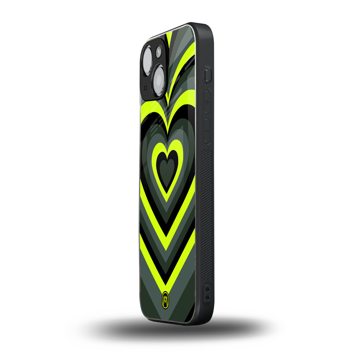 y2k emerald green hearts back phone cover | glass case for iphone 13 mini