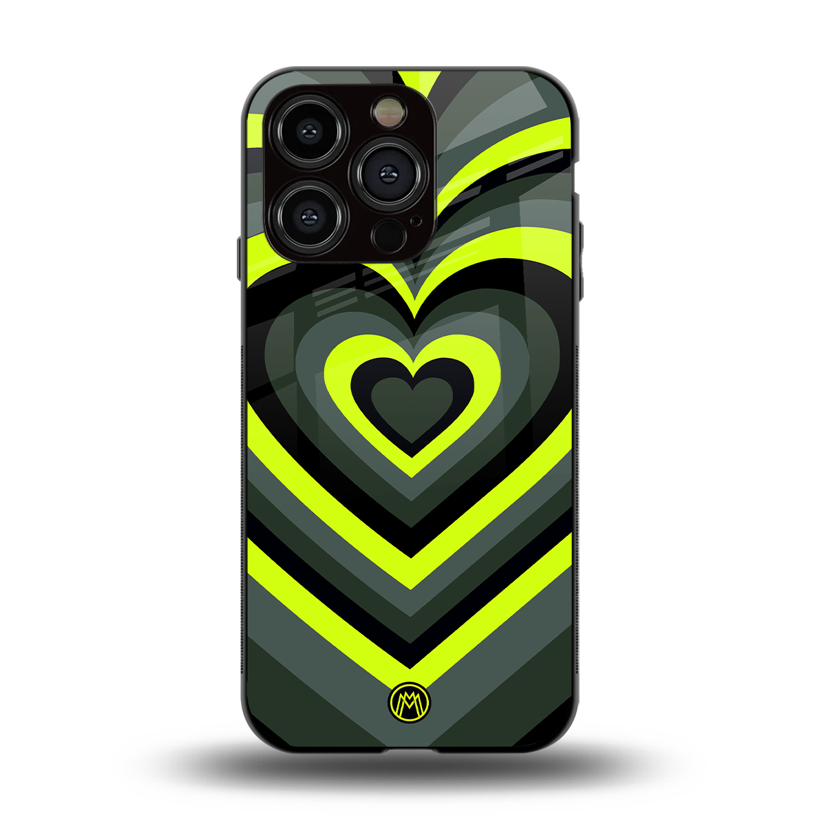 y2k emerald green hearts back phone cover | glass case for iphone 14 pro