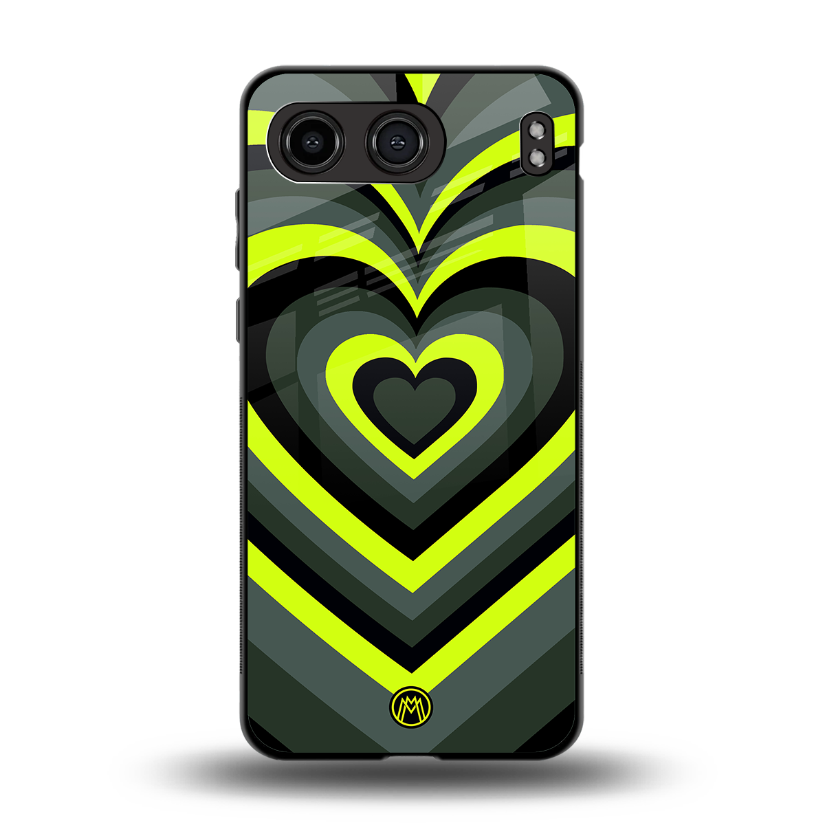 y2k emerald green hearts back phone cover | glass case for oneplus nord 4