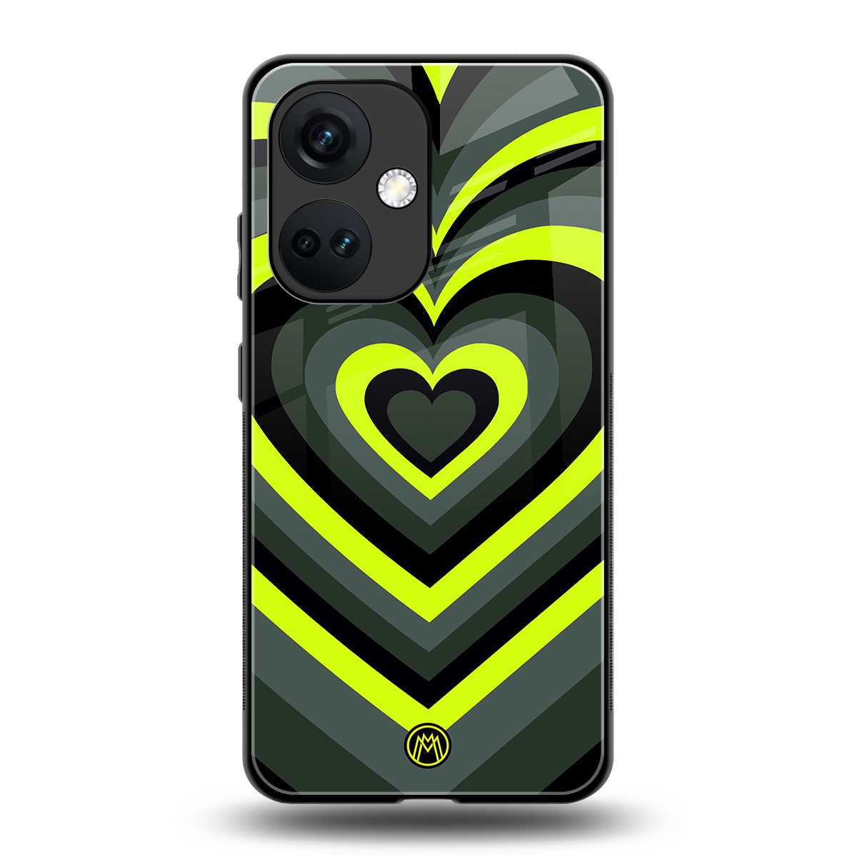 y2k emerald green hearts back phone cover | glass case for oneplus nord ce 3