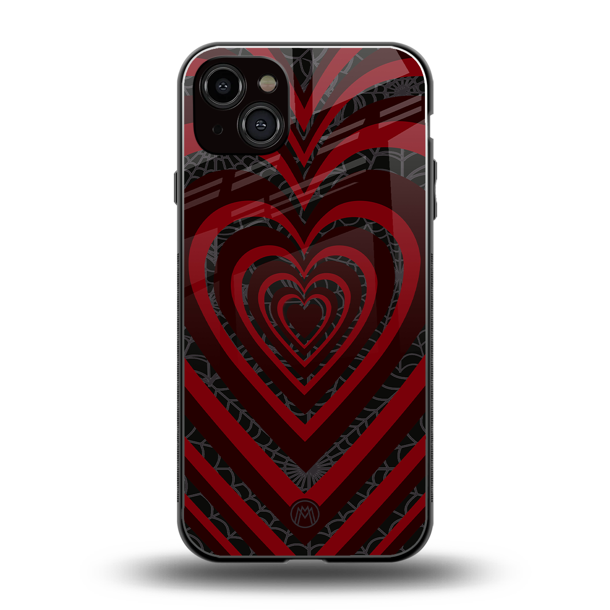 y2k hearts x spider back phone cover | glass case for iphone 15 plus