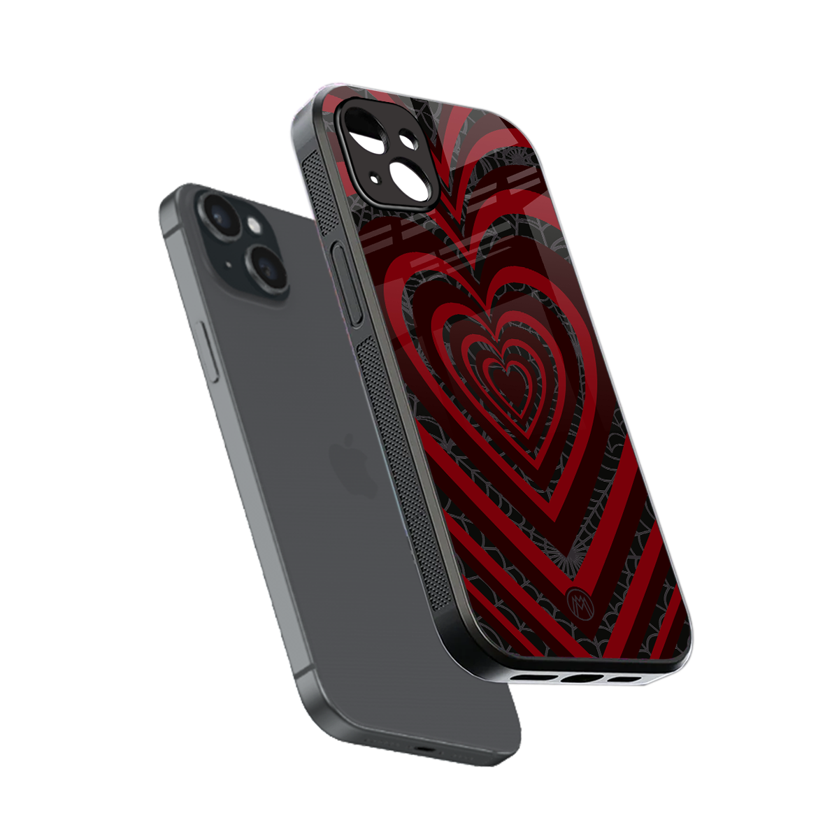 y2k hearts x spider back phone cover | glass case for iphone 15 plus