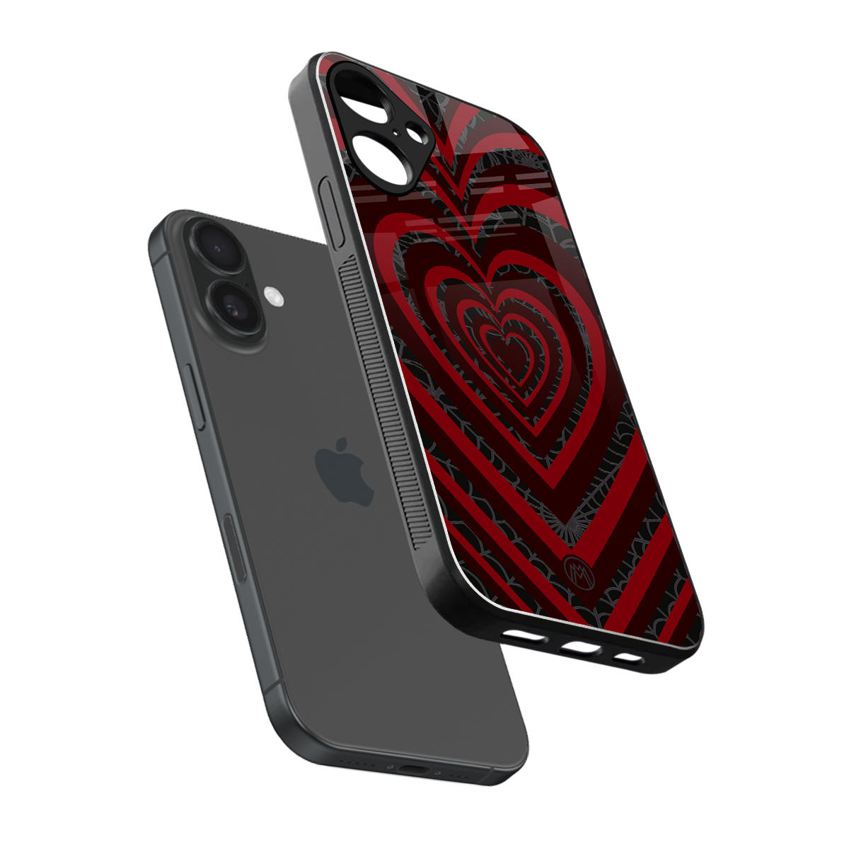 y2k hearts x spider back phone cover | glass case for iphone 16 plus